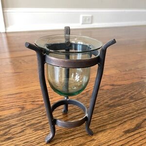 DINNER CANDLE AND HOLDER RETRO COOL FAR OUT ROUND ROMANTIC8"T X 5"D